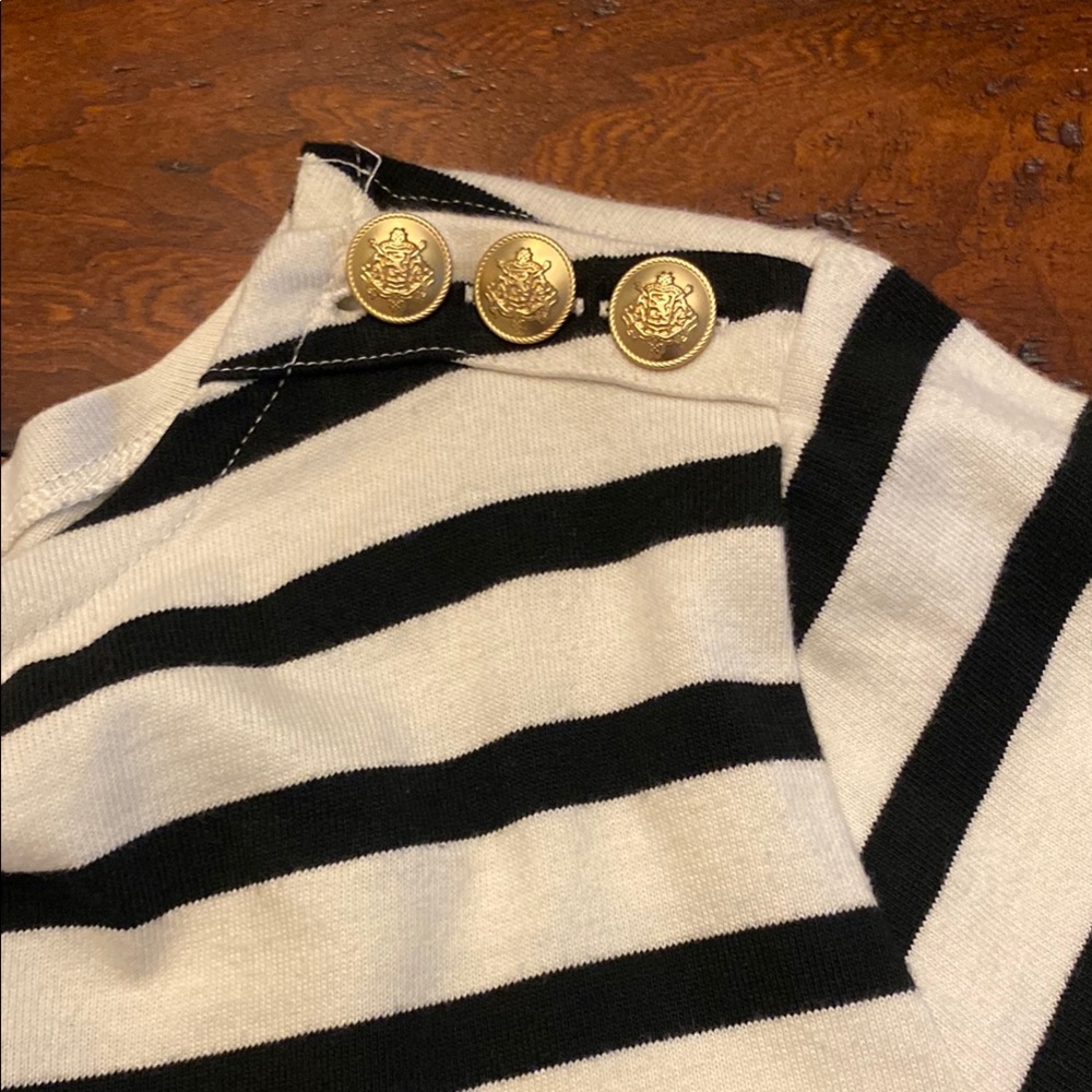 J Crew Mariner cloth shirtdress with gold buttons. Approximately 33.5" long.